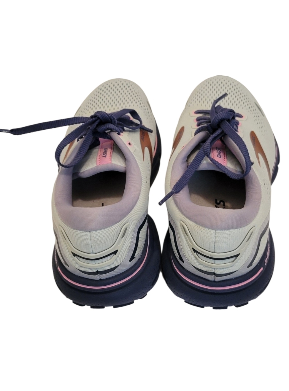 Brooks Ghost 15 Running Shoes Women’s Size 7 Wide D Cream Purple Pink Athletic - Picture 4 of 12